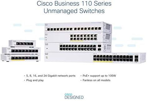 Cisco Business CBS110-8T-D מתג לא מנוהל | 8 PORT GE | שולחן עבודה | EXT PS | הגנה מוגבלת לכל החיים